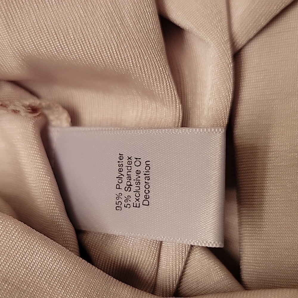 Unique Jennifer Lopez Champagne Colored Jeweled Sleeveless Drape Blouse, Size XS - Picture 6 of 8